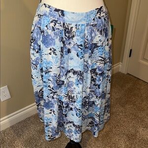 Twik Blue and White Floral A-Line Skirt